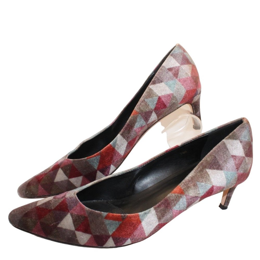 Vintage Vaneli Womens Size 9.5N Diamond Pattern Kitten Heels Velvet Shoes - Picture 5 of 10